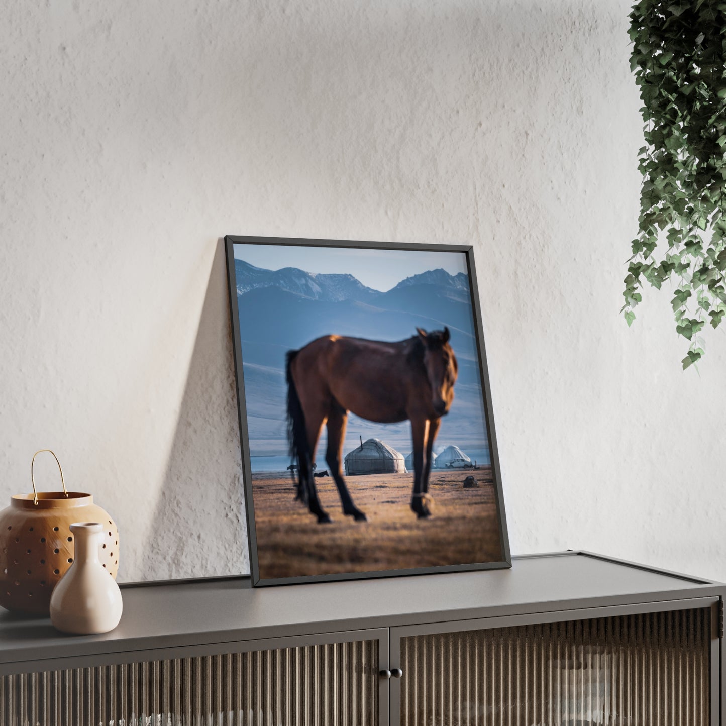 Son Kol – Kirgisistan, Druck mit Holzrahmen, Wanddekoration für Zuhause