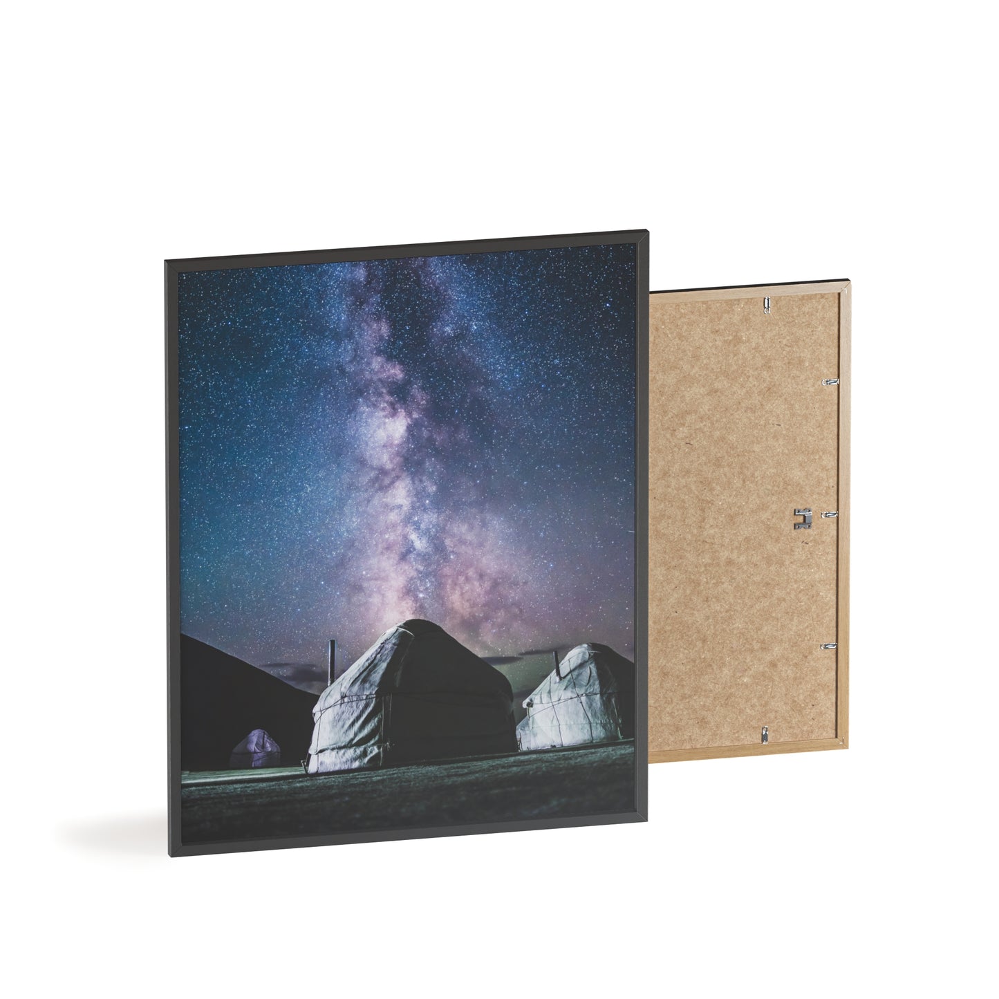 Nomadic Stargazing – Kirgistan – Druck mit Holzrahmen, Wanddekoration für Zuhause