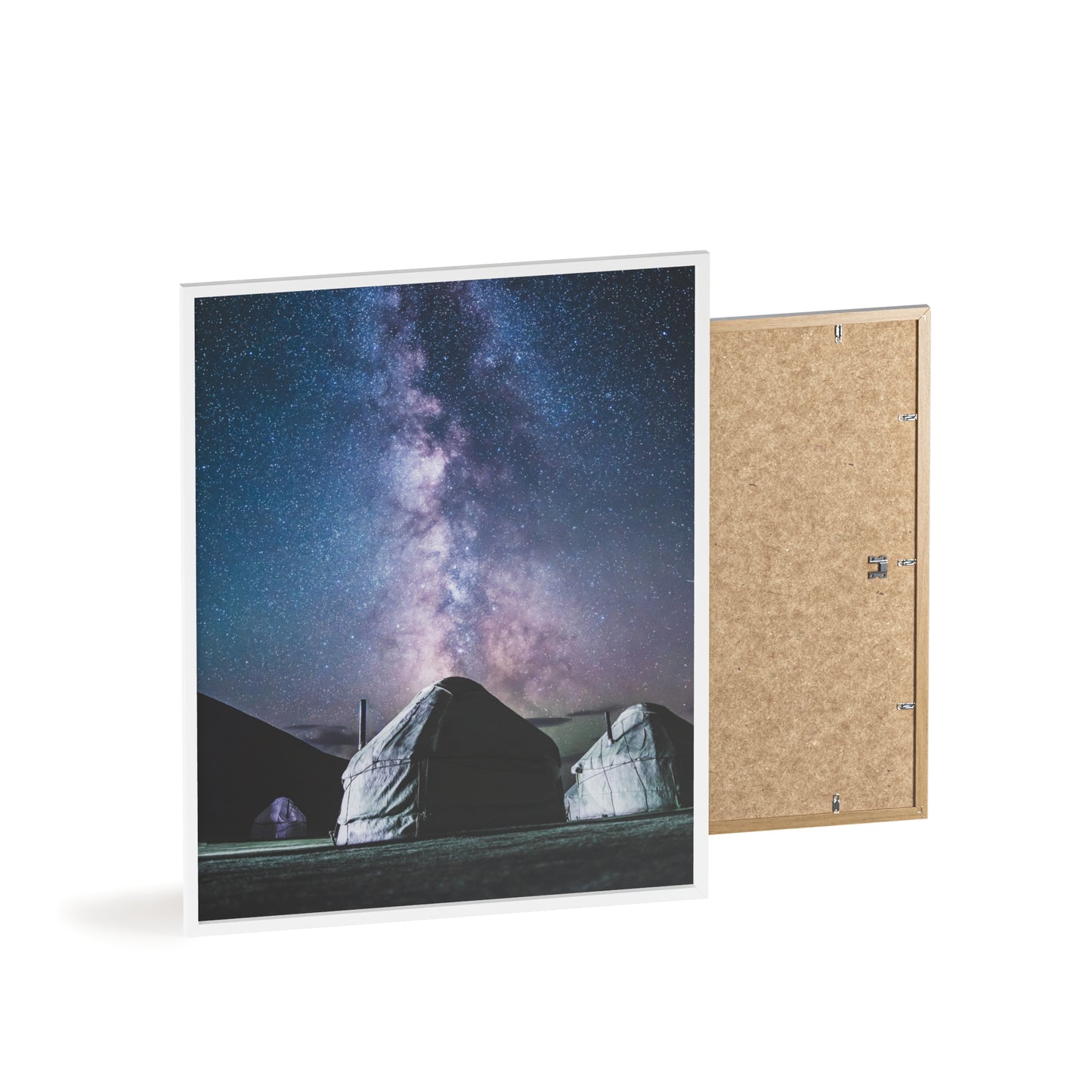 Nomadic Stargazing – Kirgistan – Druck mit Holzrahmen, Wanddekoration für Zuhause