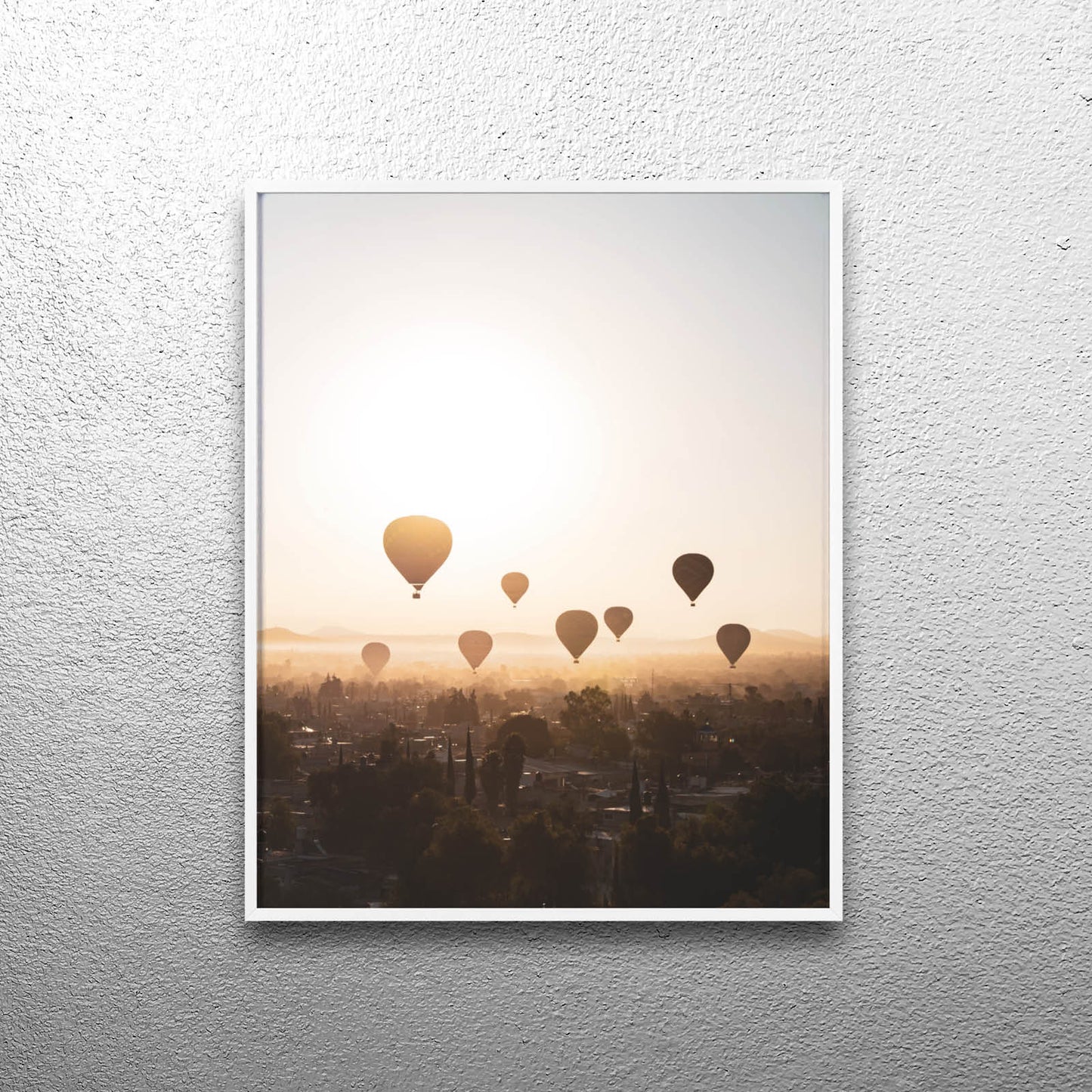 Ballons of Teotihuacan – Mexiko, Druck mit Holzrahmen, Wanddekoration für Zuhause