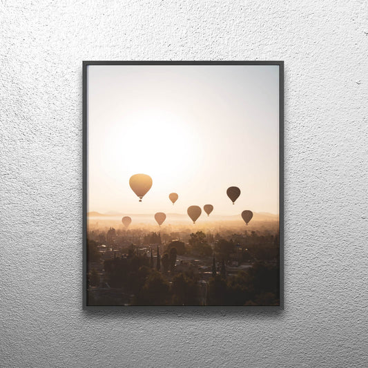 Ballons of Teotihuacan – Mexiko, Druck mit Holzrahmen, Wanddekoration für Zuhause